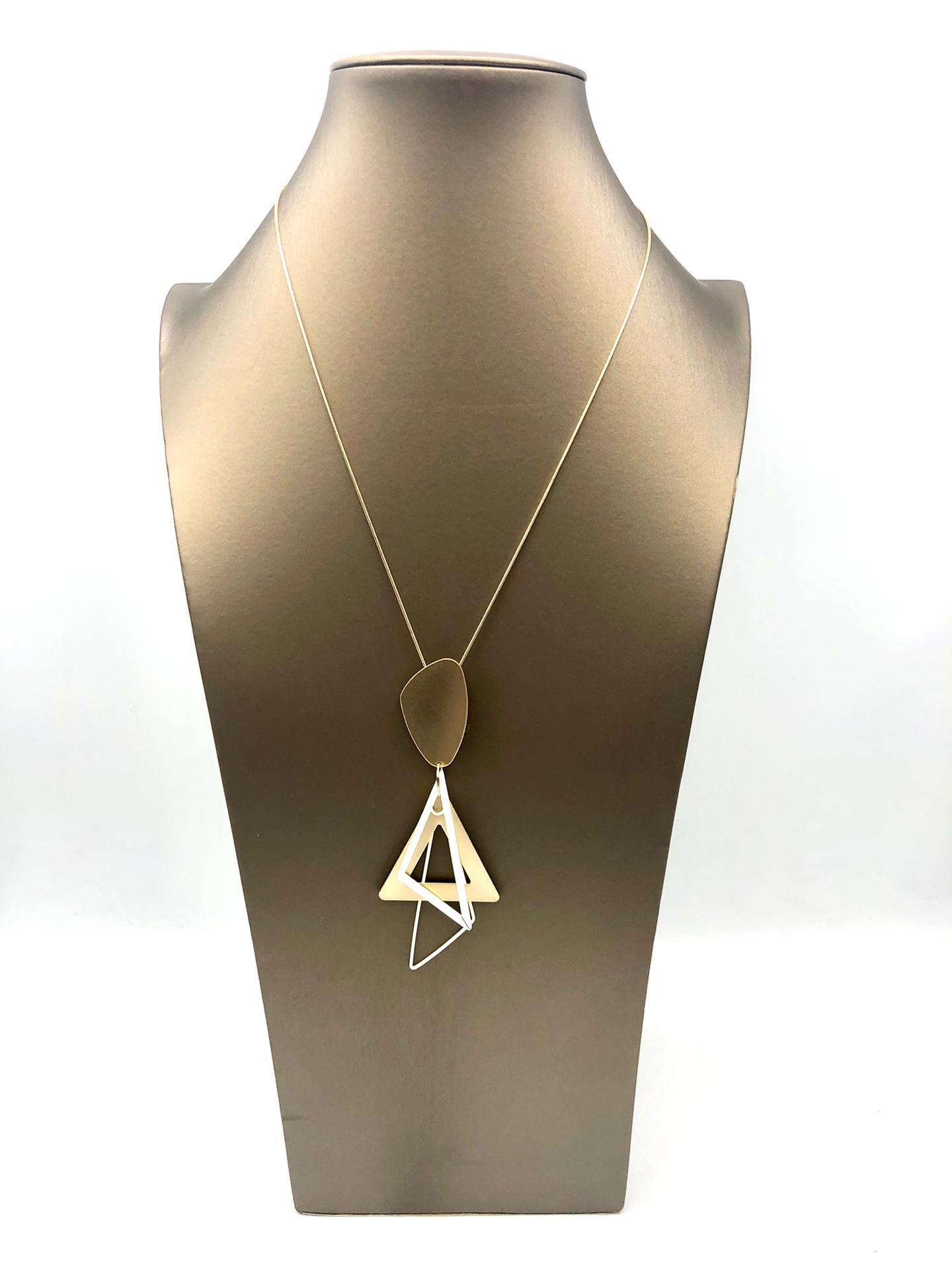 Halsketting Triangle zilver lang